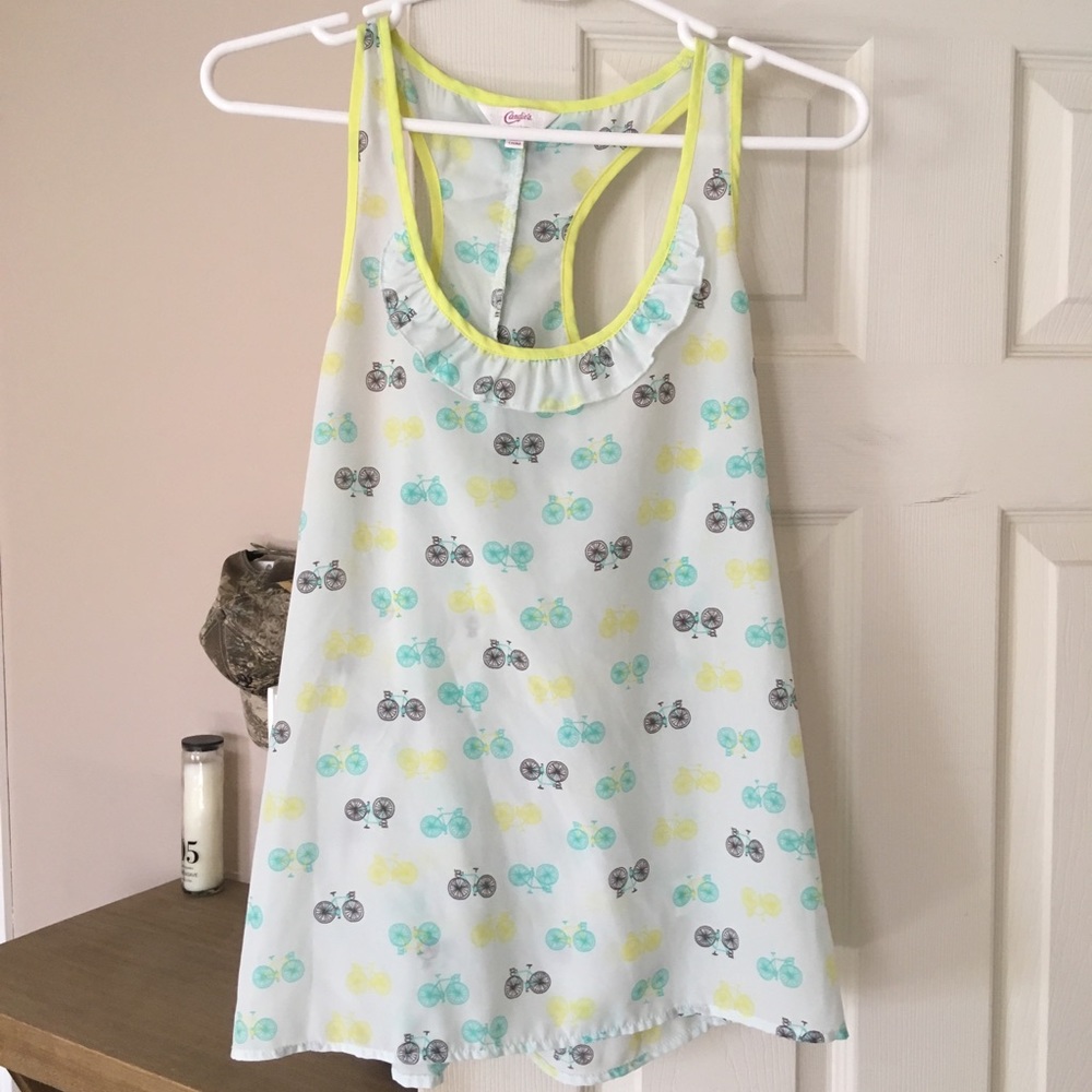 Candie’s Bicycle Print Blouse 🚲 - Picture 1 of 3